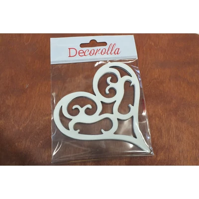 Vintage szív 10cm fehér