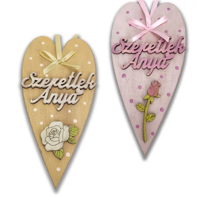Anyák napi díszített szív "Szeretlek anya"