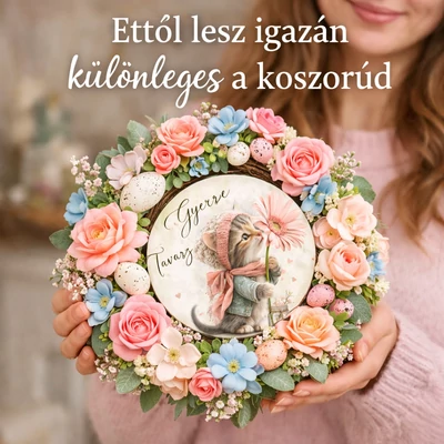   Nyomtatott fa tábla koszorú közép - több méretben