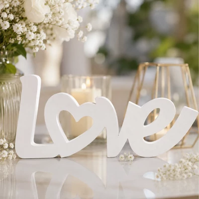Love felirat fából fehér