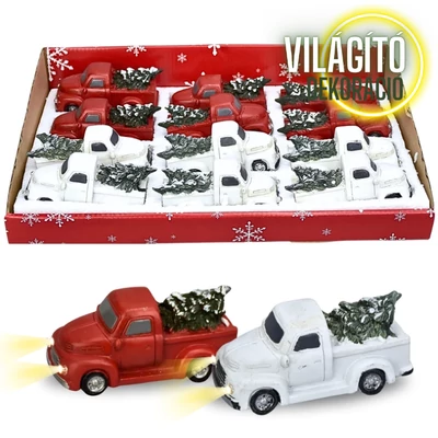 Vintage pick up fenyőfával világítós vegyes színek 12db/doboz - OKOSÁR!