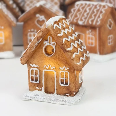 Világítós mézeskalács házikók 4féle 12db/dob  - OKOS ÁR!