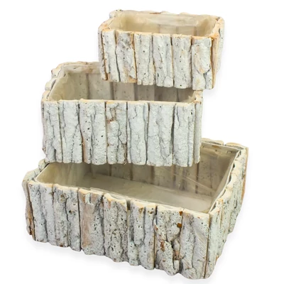 Fakéreg virágláda szett fehér 3db