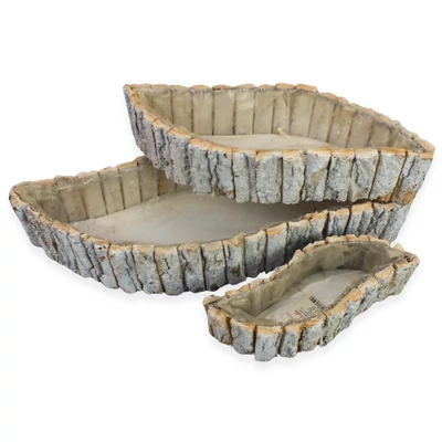 Fakéreg virágláda szett íves fehér 3db/szett