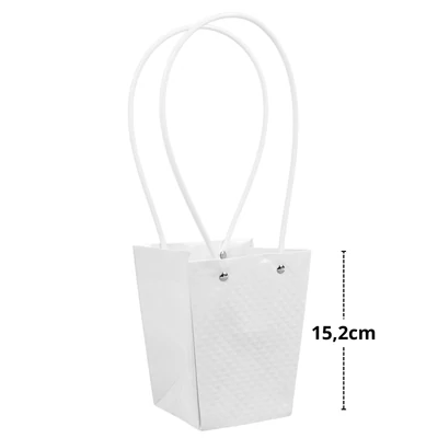 Impregnált mintás virágtasak - fehér