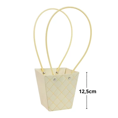 Impregnált mintás virágtasak - krém