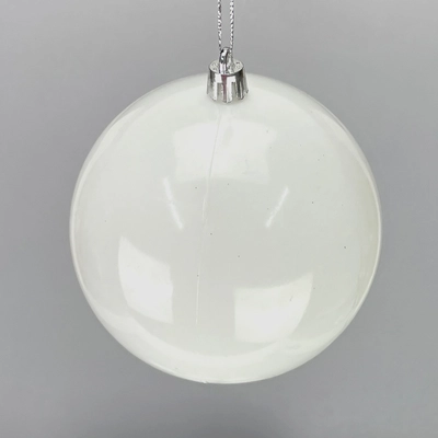 Fehér műanyag díszíthető gömb 10cm 6db/dob 