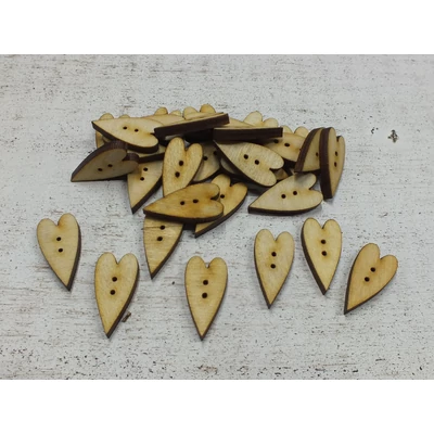 Natúr fa - Gomb szív hosszúkás 30db/csomag