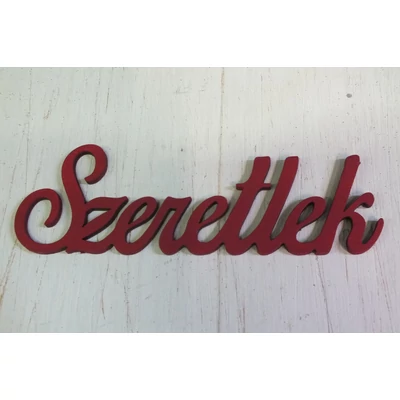 Szeretlek felirat meggypiros 15cm