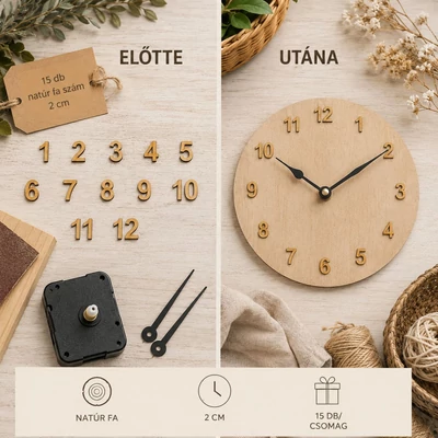 Natúr fa - Számok óralaphoz 2cm 