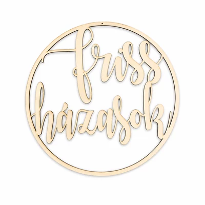 Natúr fa - "Friss házasok" felirat keretben  40cm