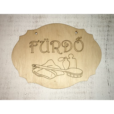 Natúr fa - "Fürdő"  rajzos tábla