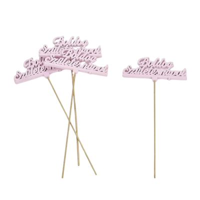 Fa - Beszúrós "Boldog születésnapot" felirat pink 12,5x29,5cm 4db/csomag