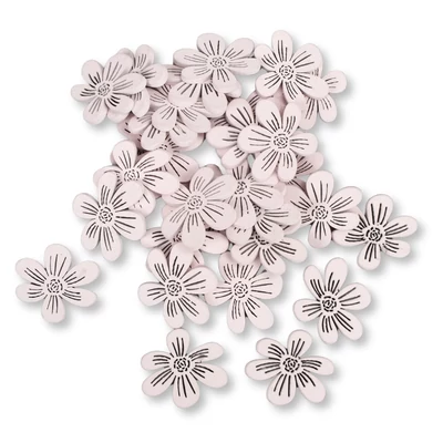 Fa virág rózsaszín 3cm 30db/csomag - dekoráció virágkötőknek