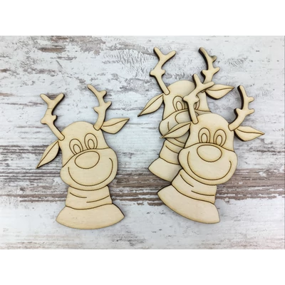 Natúr fa - Szarvas fej Rudolf 10cm