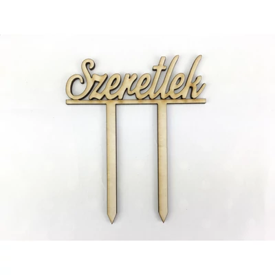 Natúr fa - Beszúrós "Szeretlek" felirat  12cm