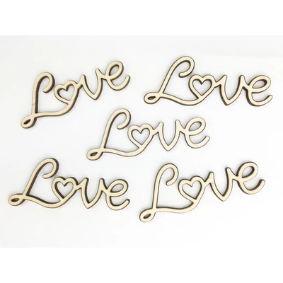 Natúr fa - "Love" felirat 8cm 