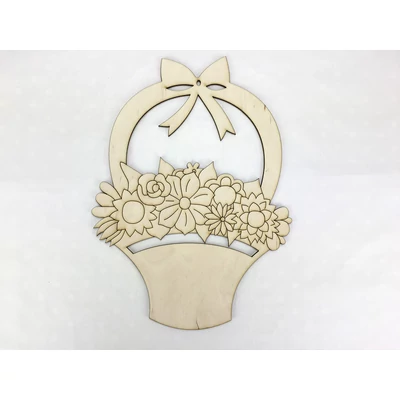 Natúr fa - Virágok kosárban  29,5cm
