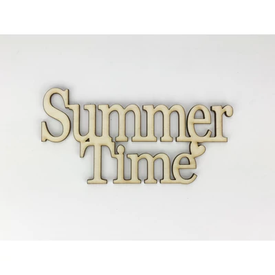 Natúr fa - &quot;Summer Time&quot; felirat koszorúra 7x14cm