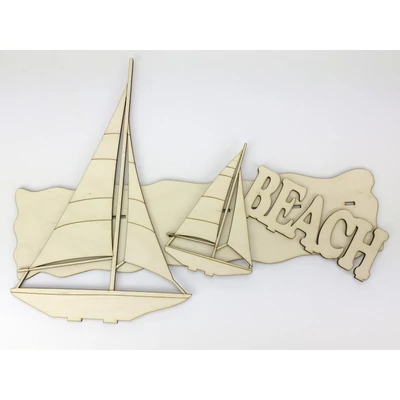 Natúr fa - Nyári táj vitorlásokkal 40cm