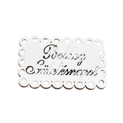 Fa - "Boldog Születésnapot" csipkés tábla fehér