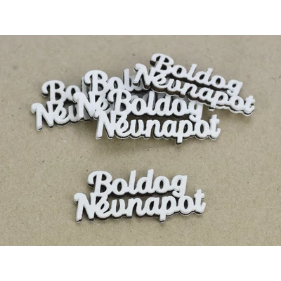 "Boldog Névnapot" felirat fehér 2,3x5,3cm 5db/csomag