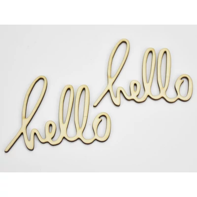 Natúr fa - "hello" felirat 9x10,5cm 2db/csomag