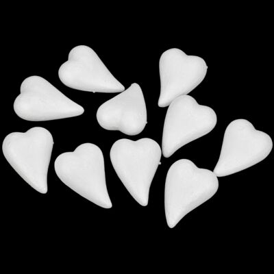 Polisztirol szív 7,5cm 10db/csomag