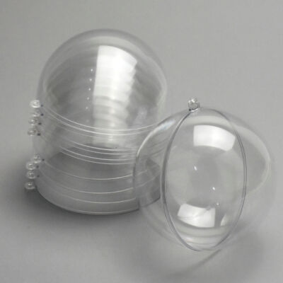 Ajándéktartó szétválasztható gömb műanyag 10cm 5db/csomag