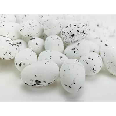 Festett polisztirol tojás természetes színek 3cm x 4cm 120db/csomag - fehér OKOSÁR!