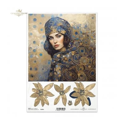 Rizspapír decoupage-hoz személy növény A4- Kosárbolt.hu