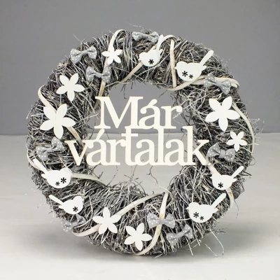 Ajtókopogtató &quot;Már vártalak&quot;  30cm - Kosárbolt.hu