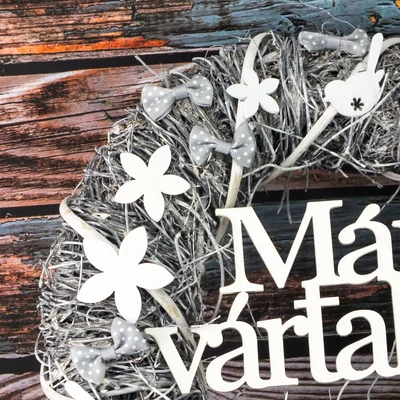Ajtókopogtató &amp;quot;Már vártalak&amp;quot;  30cm - Kosárbolt.hu