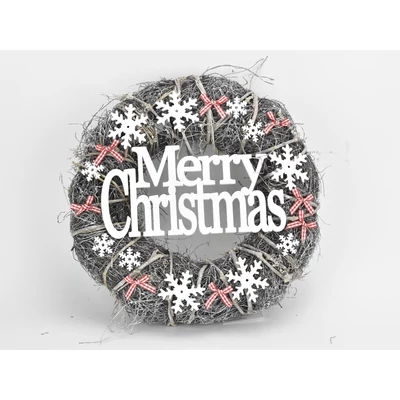 Ajtókopogtató "Merry Christmas" szürke 30cm