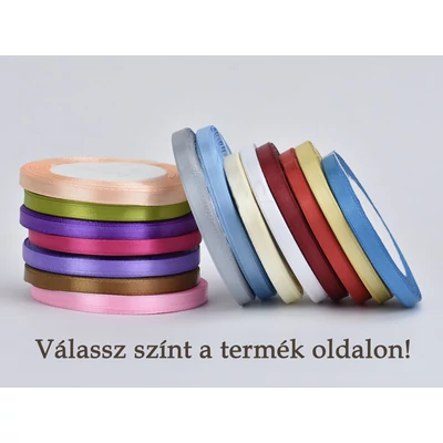 Szatén szalag 6mm x 22méter - TÖBB SZÍNBEN