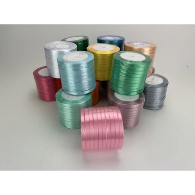 Szatén szalag 6mm 10 tekercs - OKOS ÁR! -Több színben