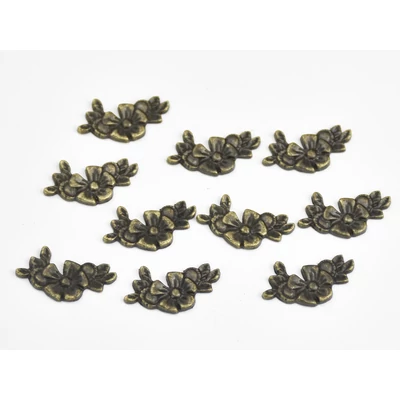 Fém virágdísz 10db/csomag