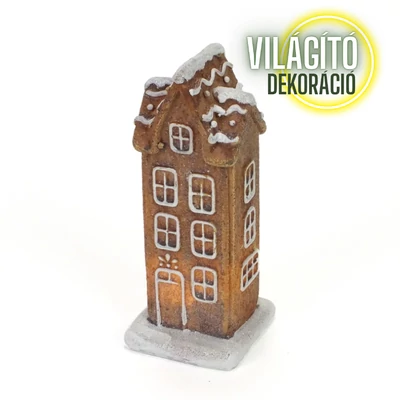 Világítós emeletes mézeskalács ház 1db