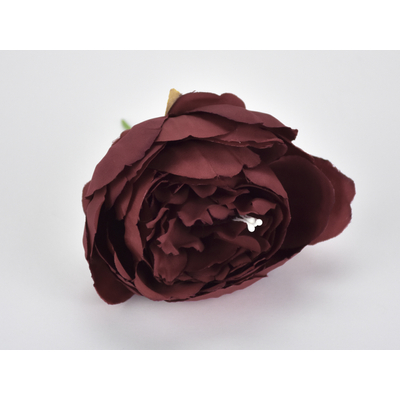 Beszúrós pünkösdi rózsa fej bordó 7cm