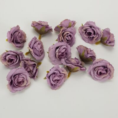 Fodros mini rózsafej lila 4cm 15db/cs