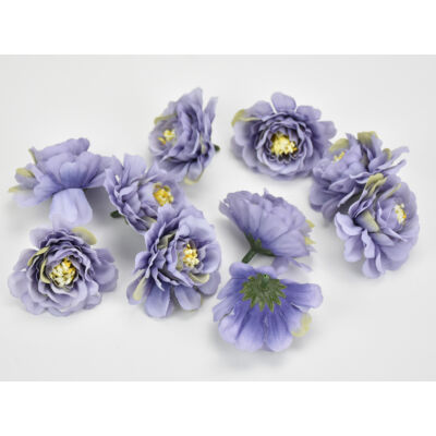 Fodros virágfej lila 4cm 10db/csomag