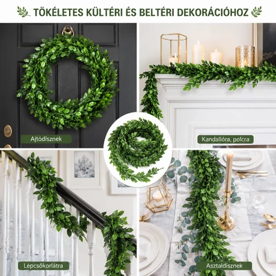 Dekorációs babérfüzér nagylevelű 7,5m