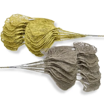 Gingko levél csillámos 10db/csomag