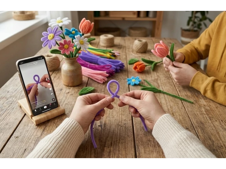 Zseníliadrót virág készítése: A TikTok trend, amit bárki könnyedén elkészíthet