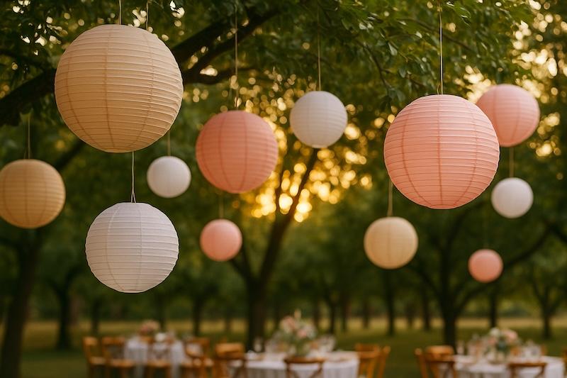 lampion esküvő dekoráció kerti parti