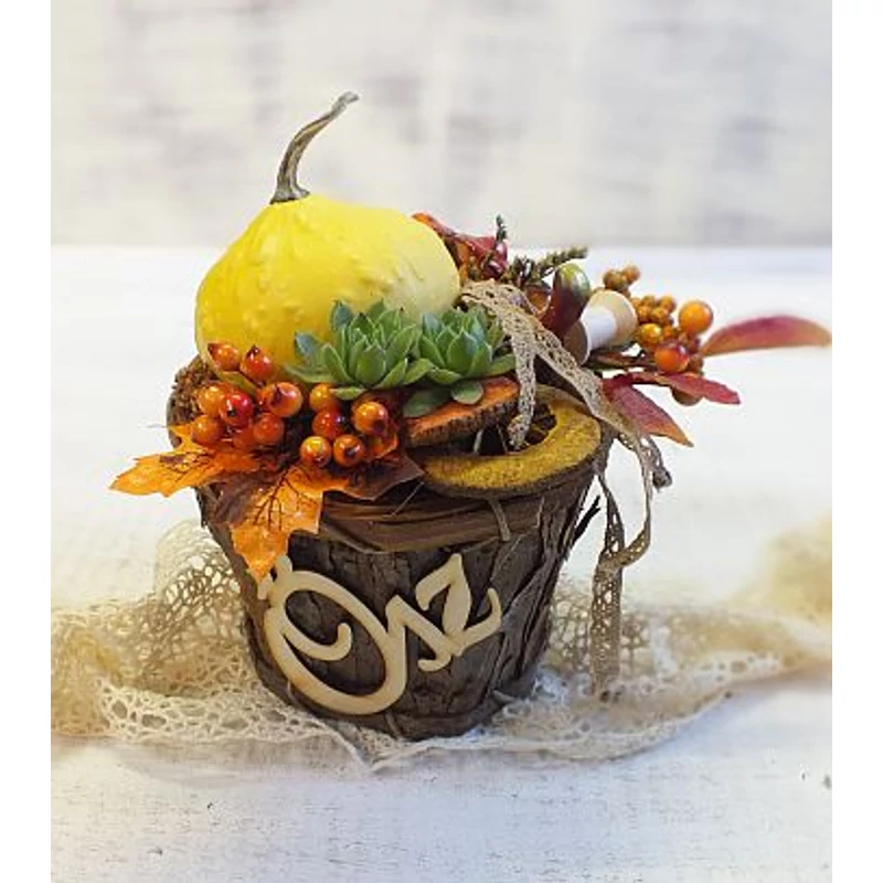 Natúr fa - Ősz felirat 9,5cm 5db/csomag