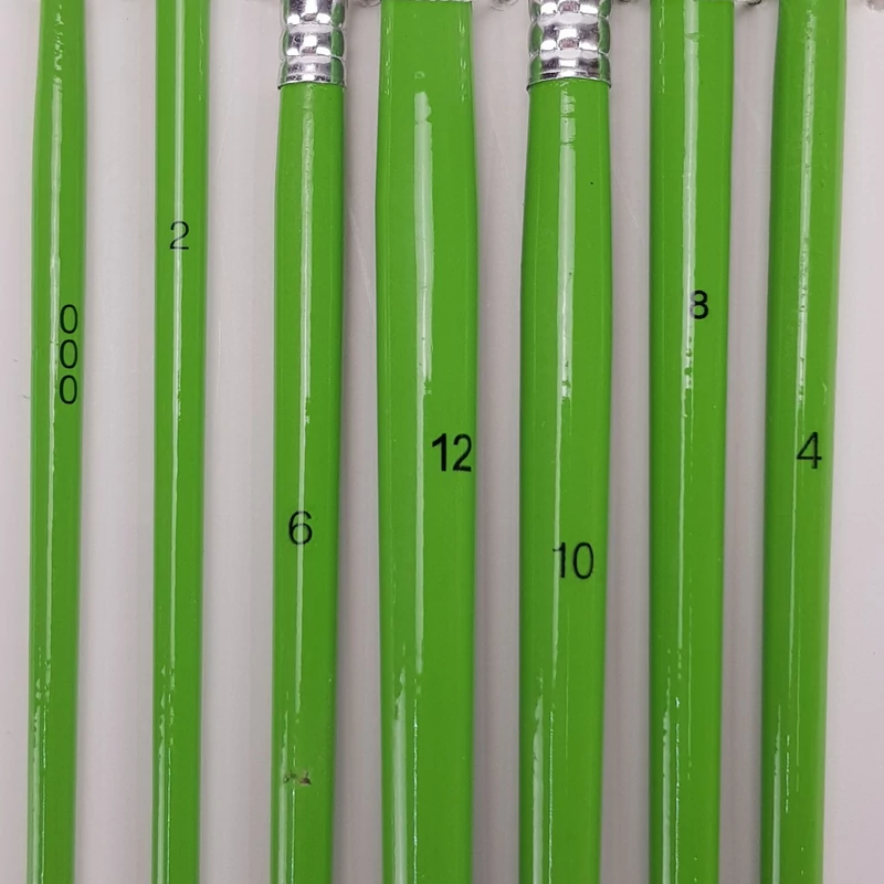 Ecset készlet 7 db-os zöld nyelű (0-2-4-6-8-10-12)