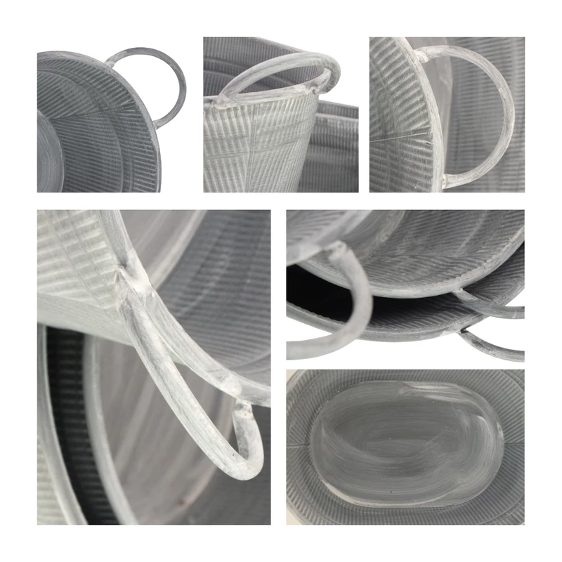 Ovális fém virágtartó 3db/szett 4/#