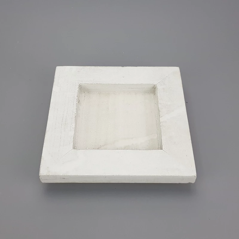Dekorációs fa tál fehér négyzet 20x20cm
