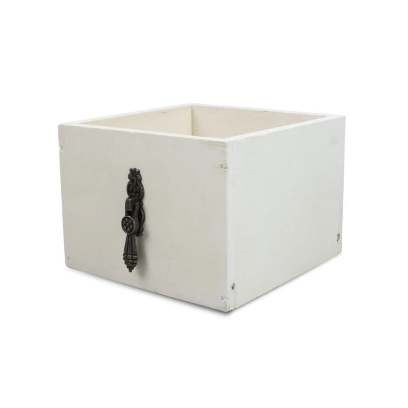 Dekoláda fehér kocka fogantyúval 11*11*8cm